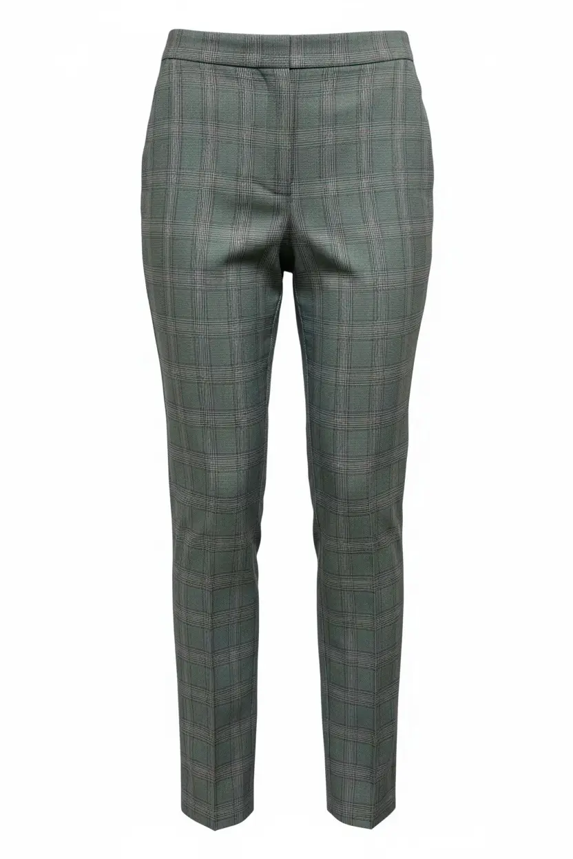 Pantalon cuadros con boton Rose (gris)